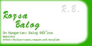 rozsa balog business card